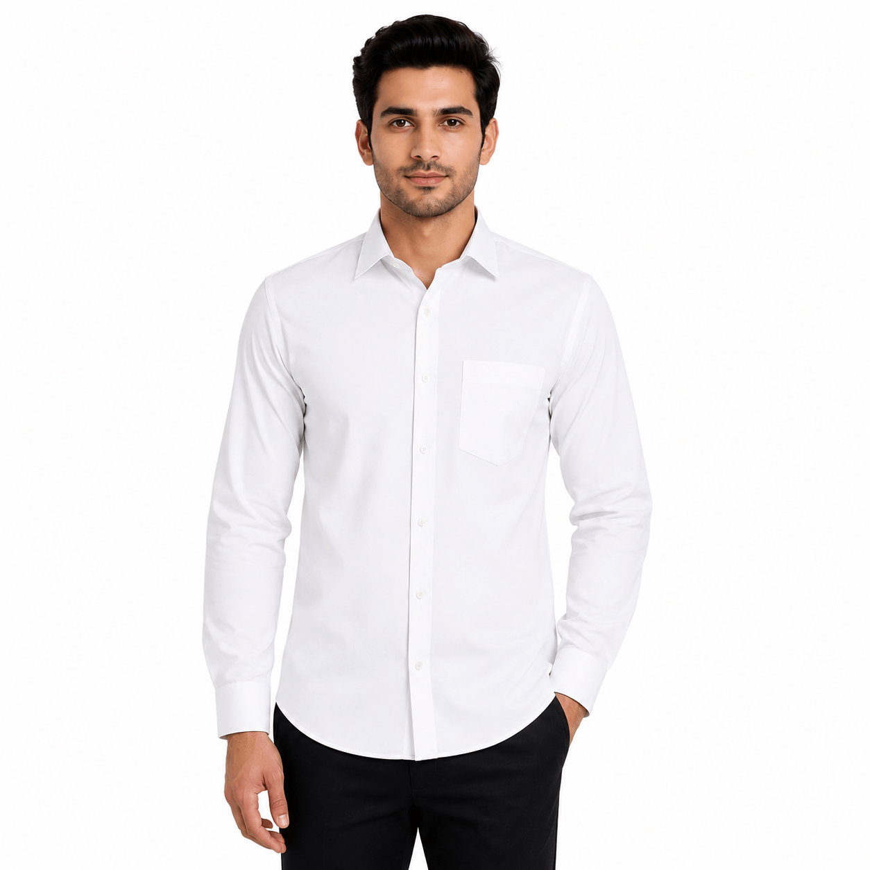 white formal shirt for men